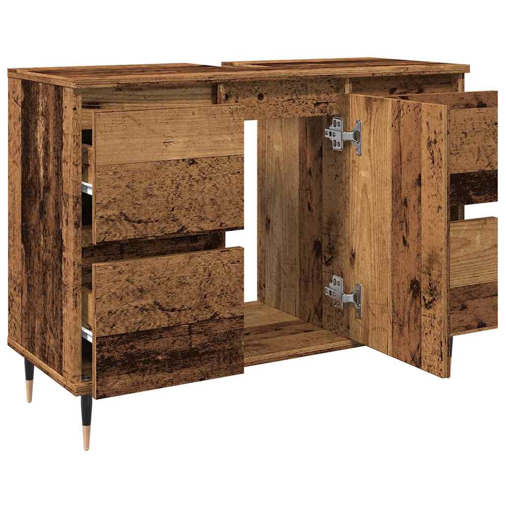 Bathroom Cabinet 80x33x60 cm Engineered Wood Old wood