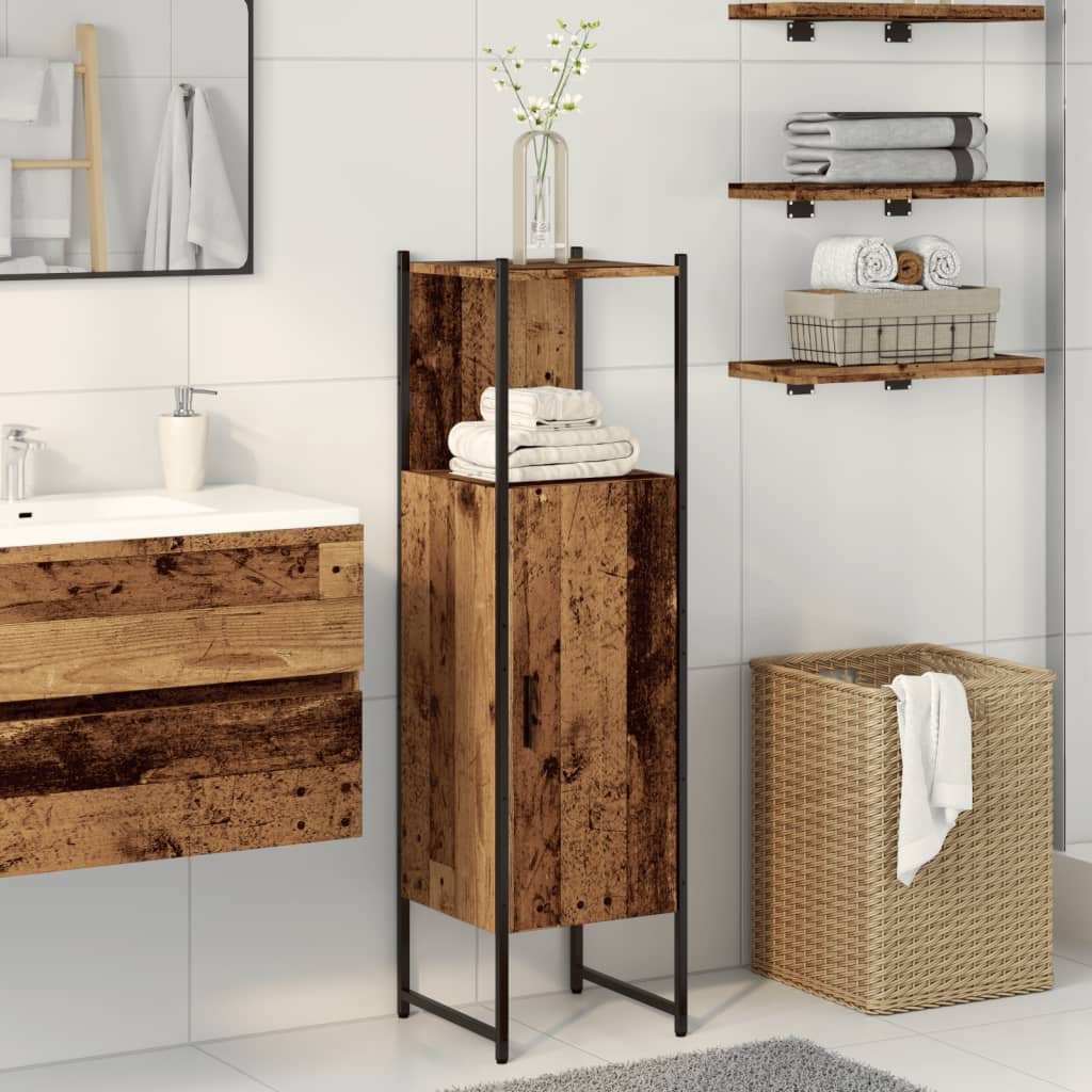 Bathroom Cabinet 33x33x120,5 cm Engineered Wood Old wood