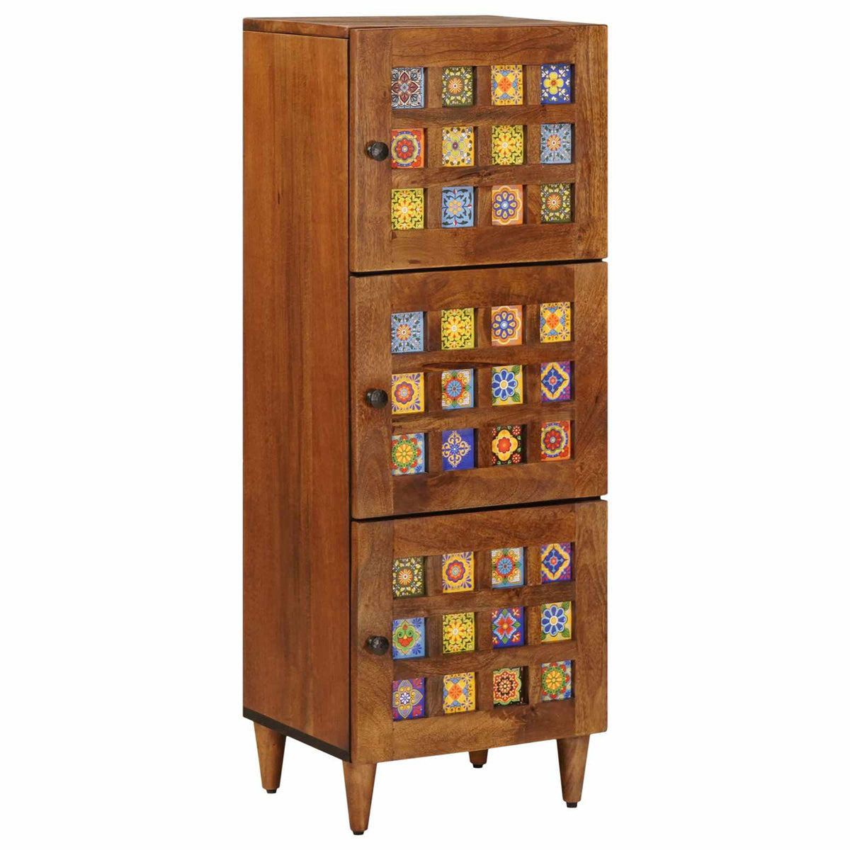 vidaXL Highboard Walnut 40 x 33 x 110 cm Solid Mango Wood 2