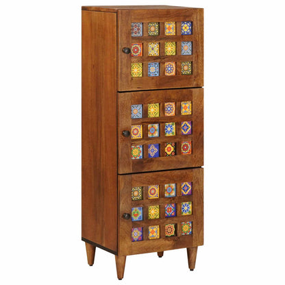 vidaXL Highboard Walnut 40 x 33 x 110 cm Solid Mango Wood 2