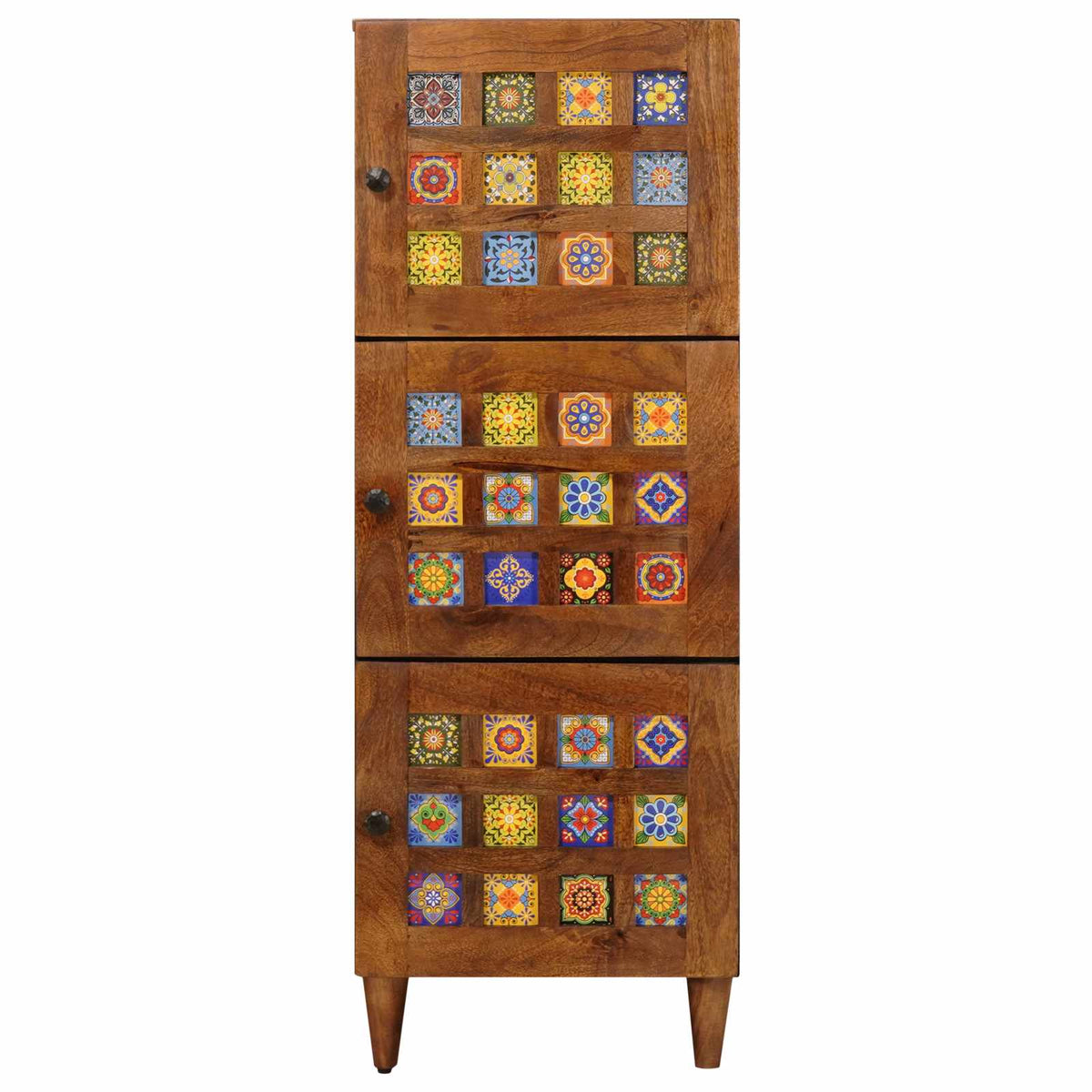 vidaXL Highboard Walnut 40 x 33 x 110 cm Solid Mango Wood 4