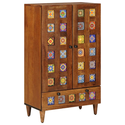 vidaXL Highboard Walnut 60 x 33.5 x 100 cm Solid Mango Wood 2