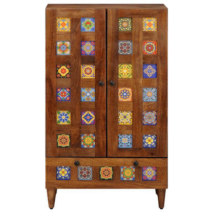 vidaXL Highboard Walnut 60 x 33.5 x 100 cm Solid Mango Wood 4
