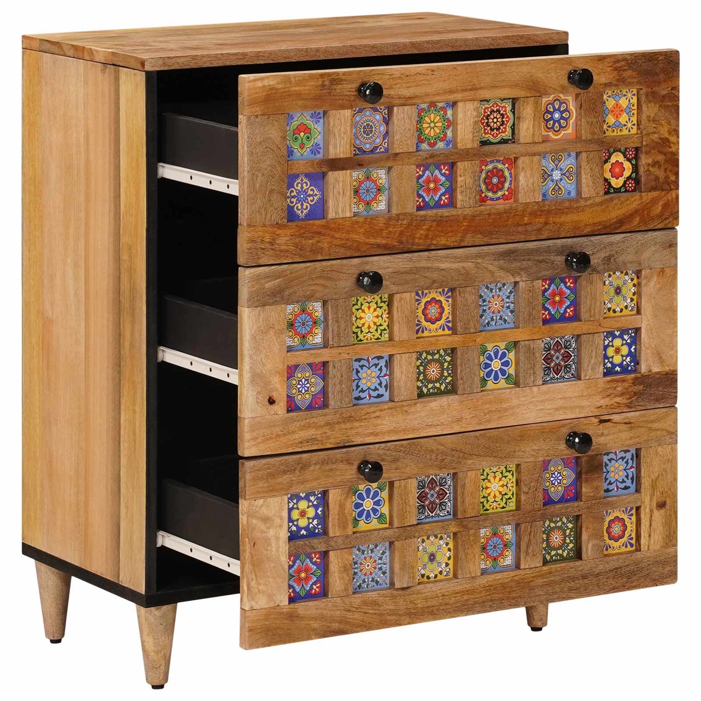 vidaXL Sideboard 60 x 33 x 75 cm Solid Mango Wood Natural 2