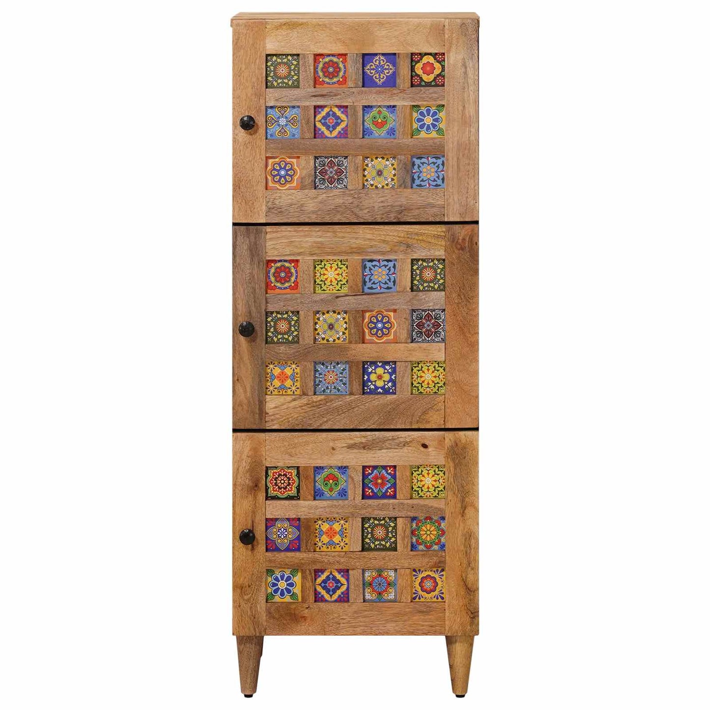 vidaXL Highboard Natural 40 x 33 x 110 cm Solid Mango Wood 3