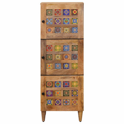 vidaXL Highboard Natural 40 x 33 x 110 cm Solid Mango Wood 3