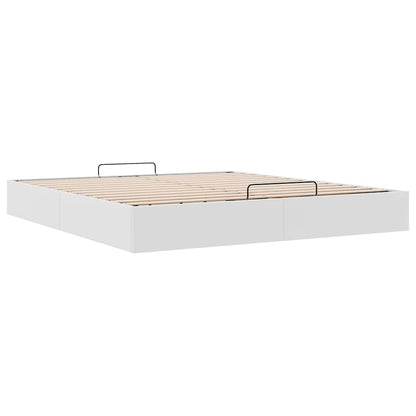 vidaXL Ottoman Bed Frame without Mattress White Super King Faux Leather 6