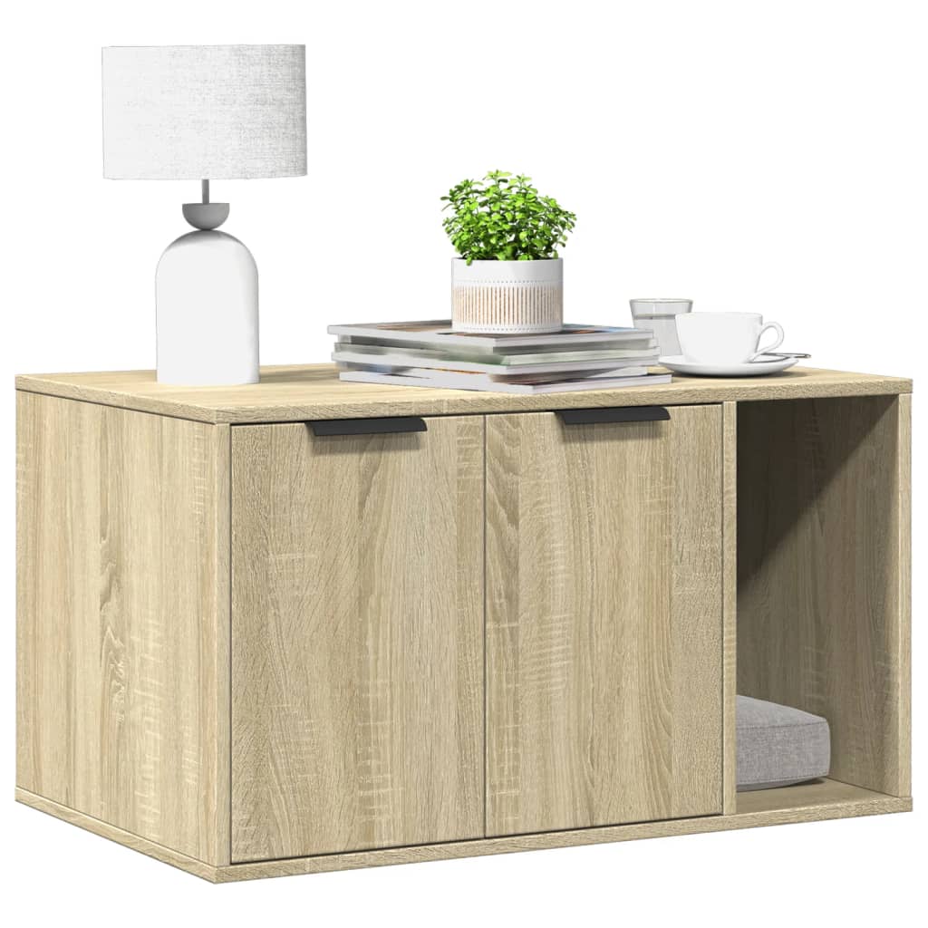 Cat Litter Box Enclosure Engineered Wood Right-side Door Height 45 cm Sonoma oak 80 cm 50 cm