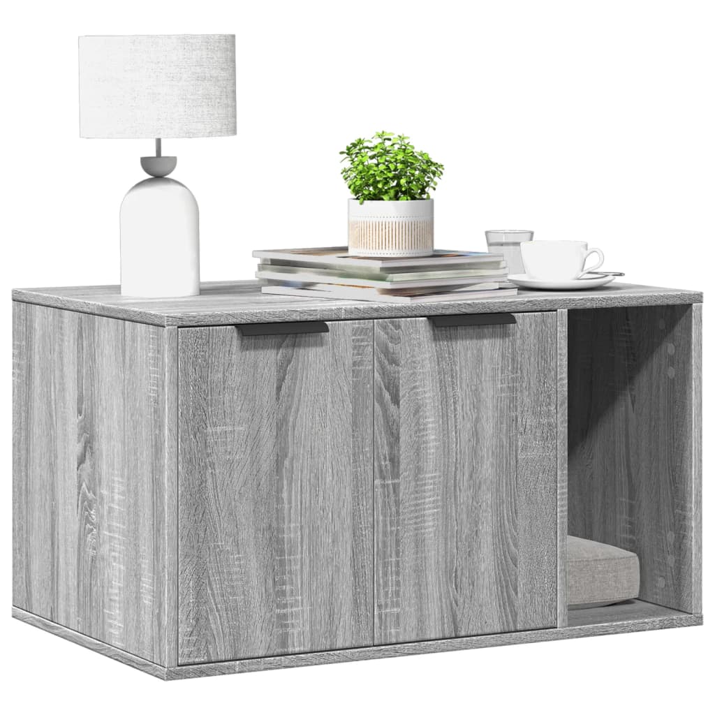 Cat Litter Box Enclosure Engineered Wood Right-side Door Height 45 cm Grey sonoma 80 cm 50 cm
