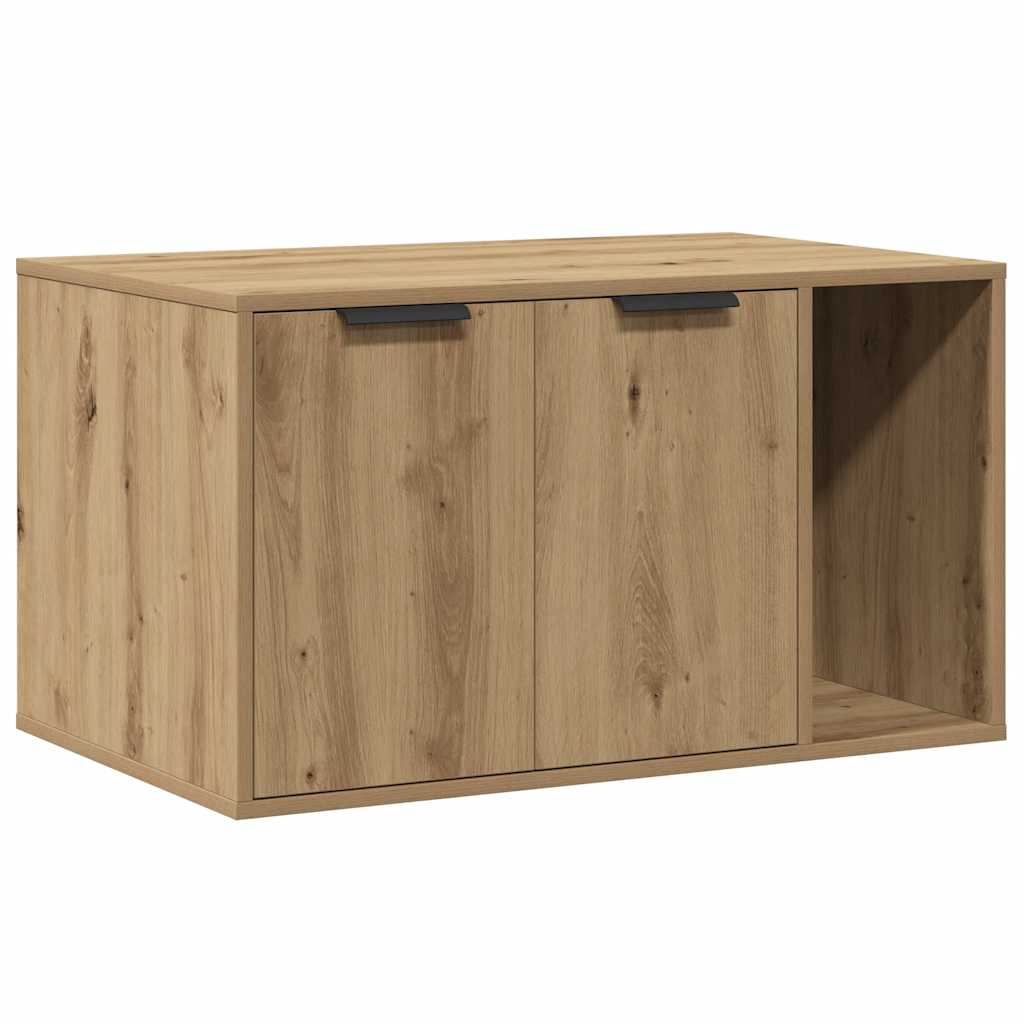 Cat Litter Box Enclosure Engineered Wood Right-side Door Height 45 cm Oak 80 cm 50 cm