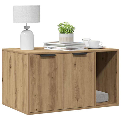 Cat Litter Box Enclosure Engineered Wood Right-side Door Height 45 cm Oak 80 cm 50 cm