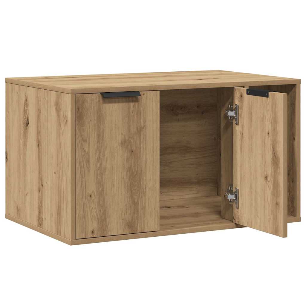 Cat Litter Box Enclosure Engineered Wood Right-side Door Height 45 cm Oak 80 cm 50 cm