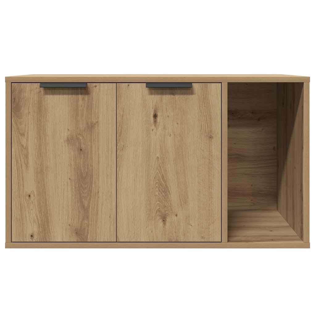 Cat Litter Box Enclosure Engineered Wood Right-side Door Height 45 cm Oak 80 cm 50 cm