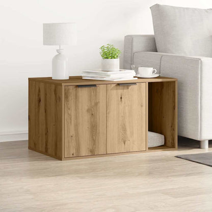 Cat Litter Box Enclosure Engineered Wood Right-side Door Height 45 cm Oak 80 cm 50 cm
