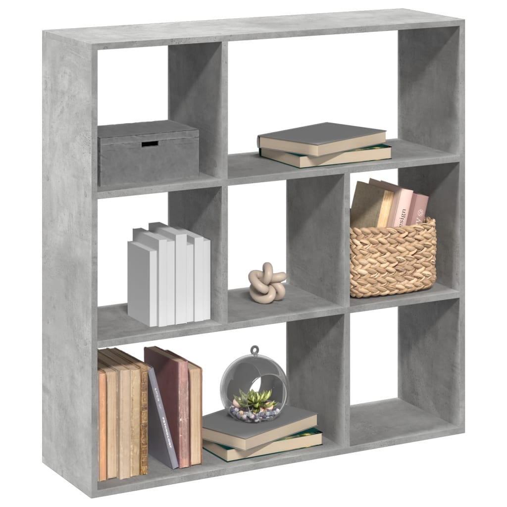 Book Cabinet Engineered Wood Width 102 cm Concrete grey 103.5 cm