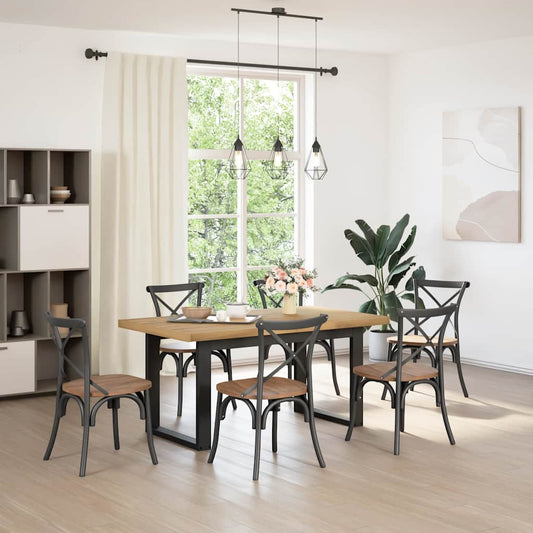 Dining Table NOAIN Legs 160x90x75 cm Solid Wood Pine 160 cm U-shaped