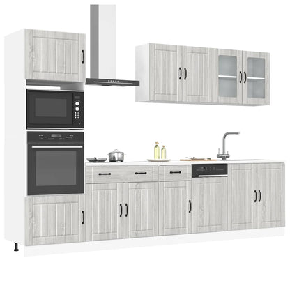 7 Piece Kitchen Cabinet Set "Kalmar" Engineered Wood Grey sonoma