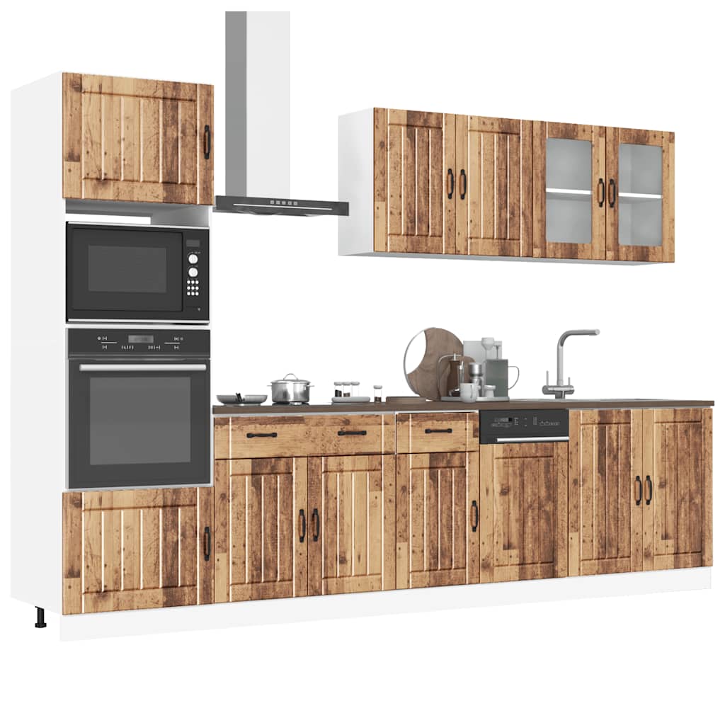 7 Piece Kitchen Cabinet Set "Kalmar" Engineered Wood Old wood