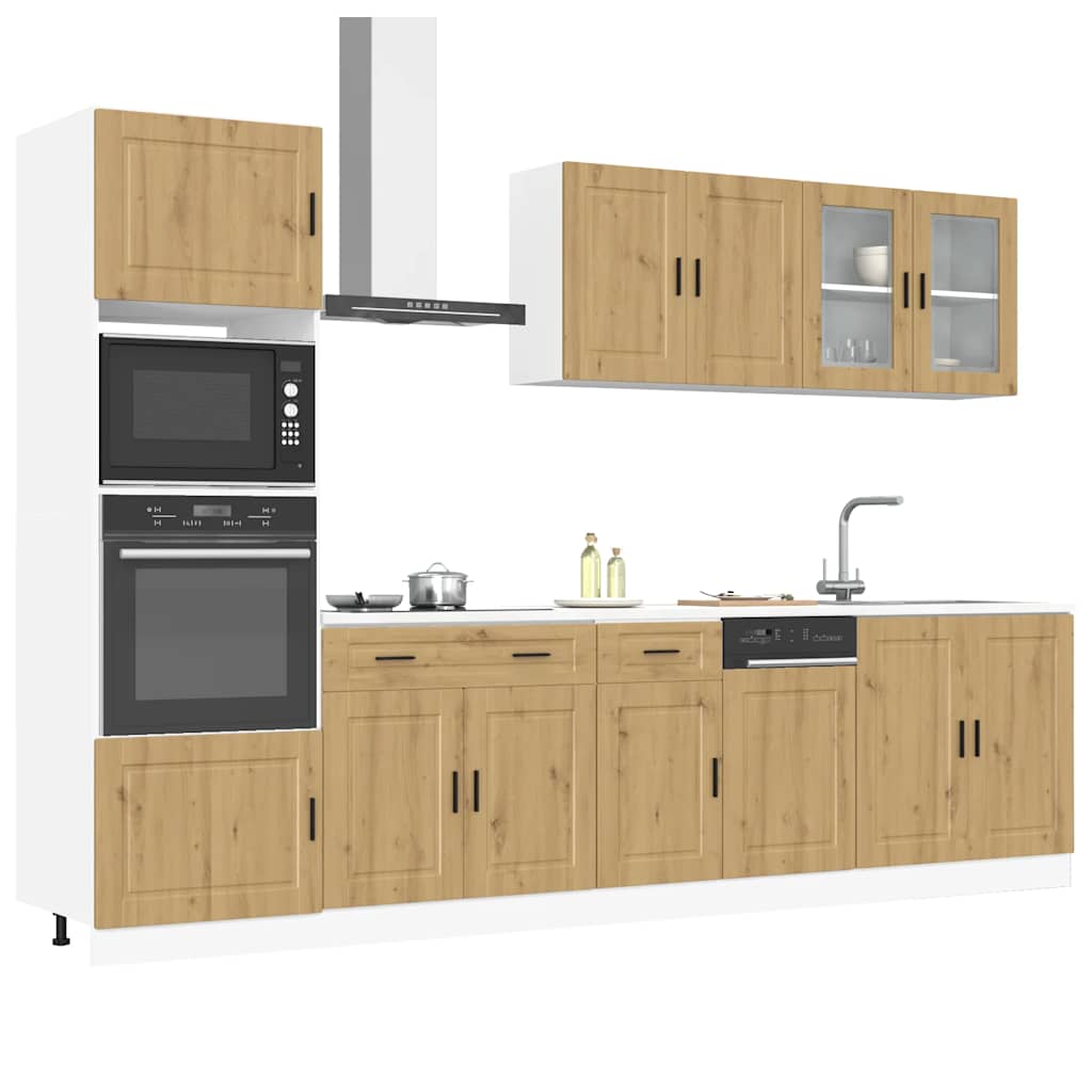 7 Piece Kitchen Cabinet Set "Porto" Engineered Wood Artisan oak