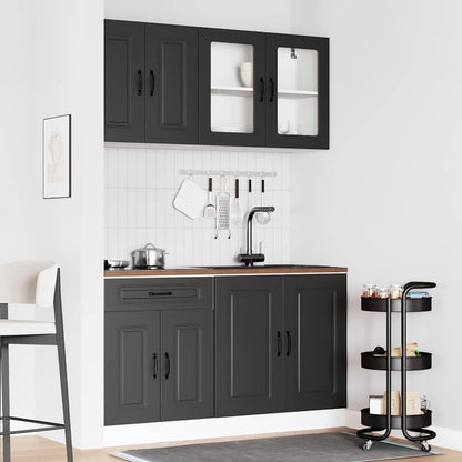 vidaXL 4 Piece Kitchen Cabinet Set "Kalmar" Black Engineered Wood 3