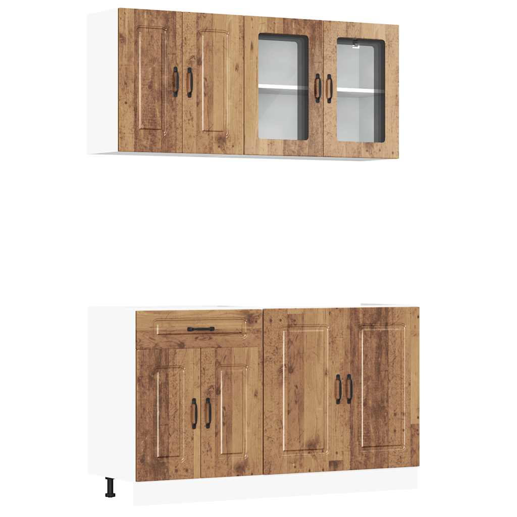 vidaXL 4 Piece Kitchen Cabinet Set "Kalmar" Old Wood Engineered Wood 2