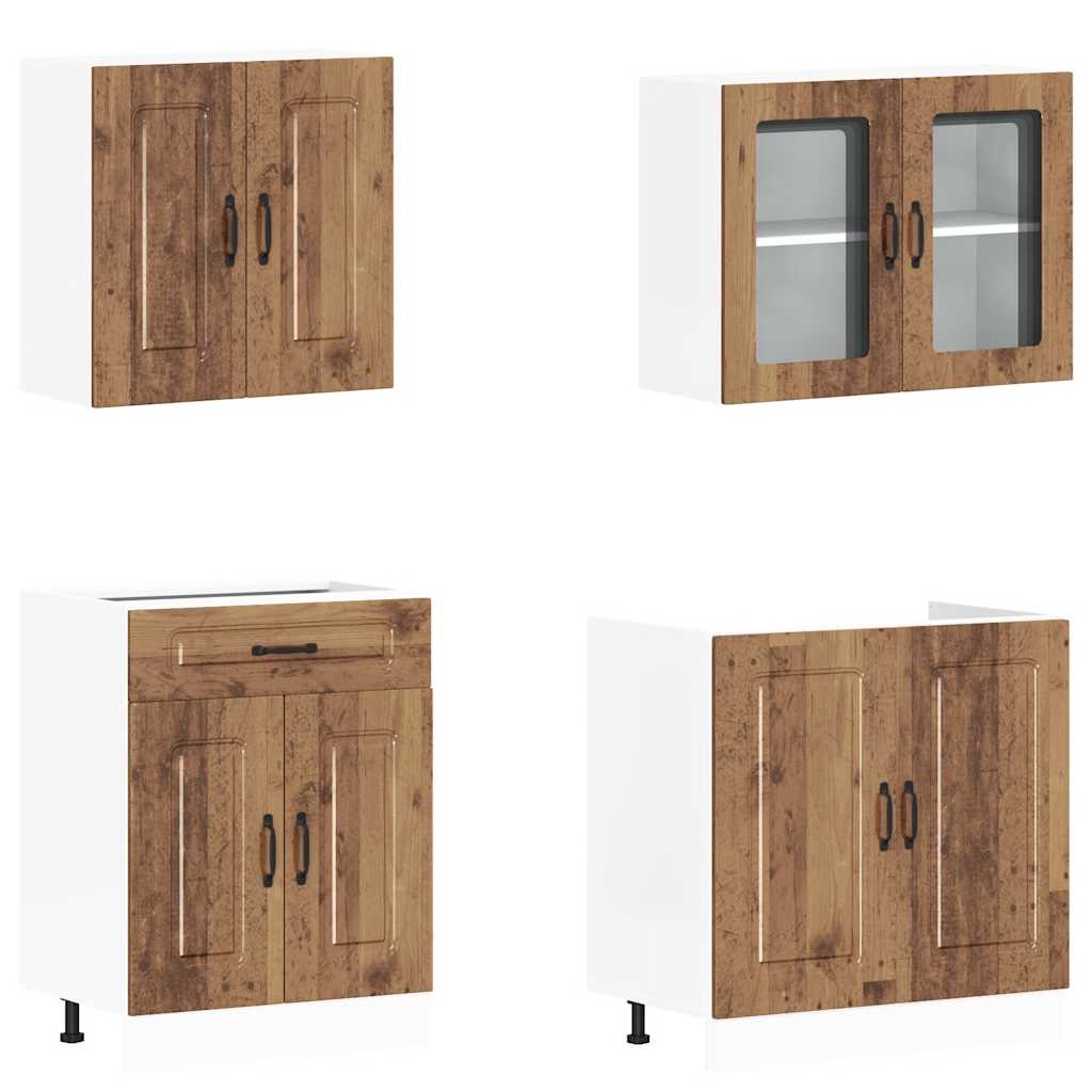 vidaXL 4 Piece Kitchen Cabinet Set "Kalmar" Old Wood Engineered Wood 4