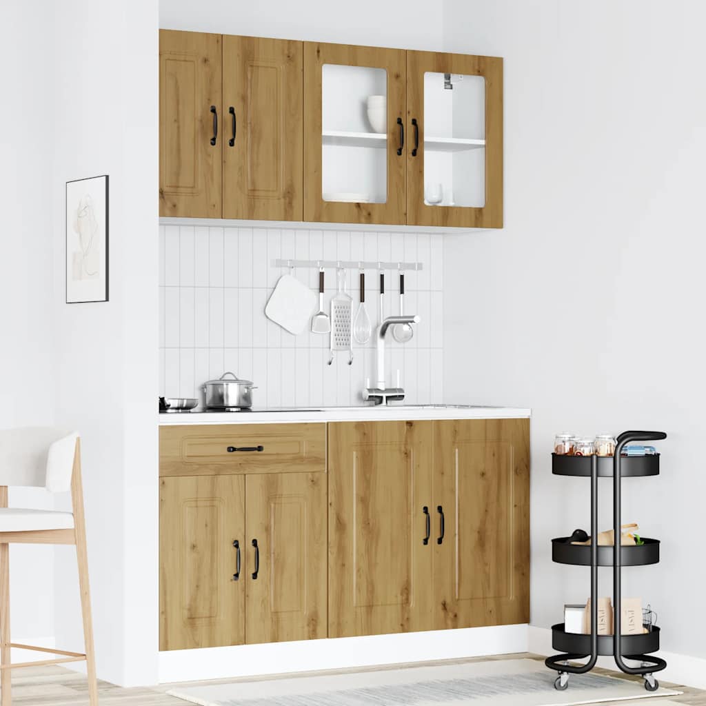 vidaXL 4 Piece Kitchen Cabinet Set "Kalmar" Artisan Oak Engineered Wood 3