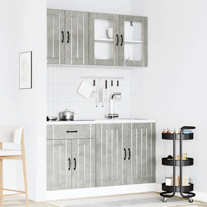 vidaXL 4 Piece Kitchen Cabinet Set "Lucca" Concrete Grey Engineered Wood 3