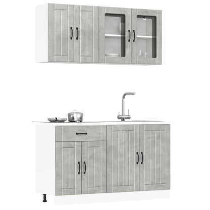 vidaXL 4 Piece Kitchen Cabinet Set "Lucca" Concrete Grey Engineered Wood 1