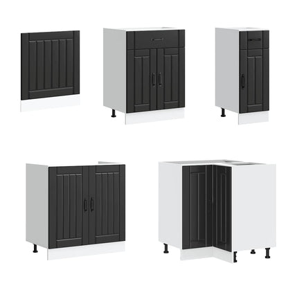 11 Piece Kitchen Cabinet Set "Lucca" Engineered Wood Black