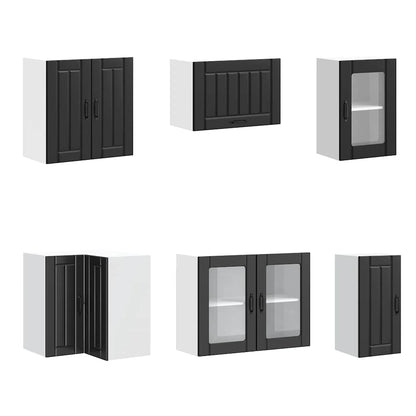 11 Piece Kitchen Cabinet Set "Lucca" Engineered Wood Black