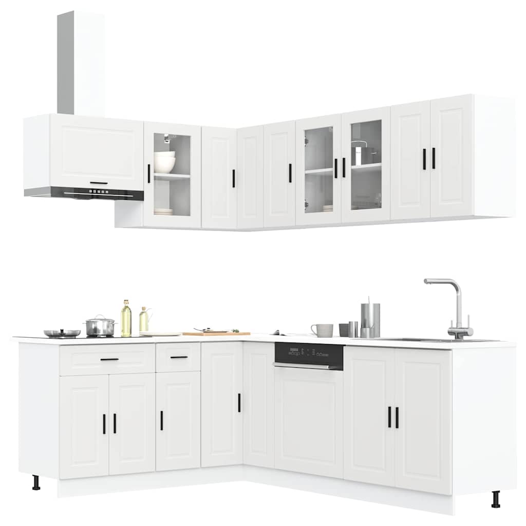 11 Piece Kitchen Cabinet Set "Porto" Engineered Wood White
