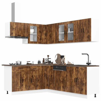 11 Piece Kitchen Cabinet Set "Porto" Engineered Wood Smoked oak