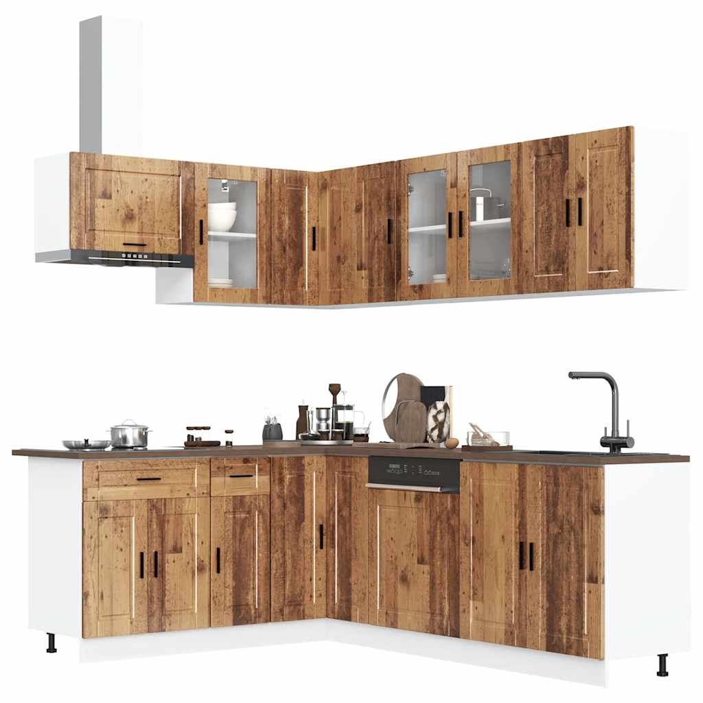11 Piece Kitchen Cabinet Set "Porto" Engineered Wood Old wood