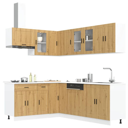 11 Piece Kitchen Cabinet Set "Porto" Engineered Wood Artisan oak