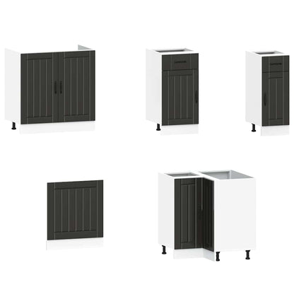 11 Piece Kitchen Cabinet Set "Lucca" Engineered Wood Black