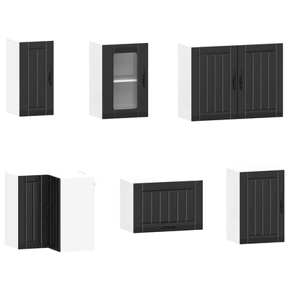 11 Piece Kitchen Cabinet Set "Lucca" Engineered Wood Black