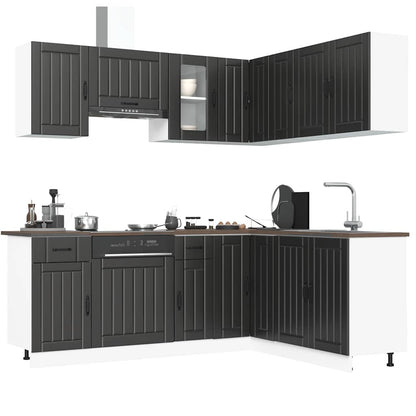 11 Piece Kitchen Cabinet Set "Lucca" Engineered Wood Black