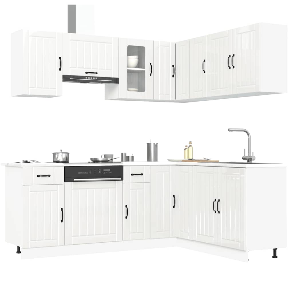 11 Piece Kitchen Cabinet Set "Lucca" Engineered Wood Gloss white