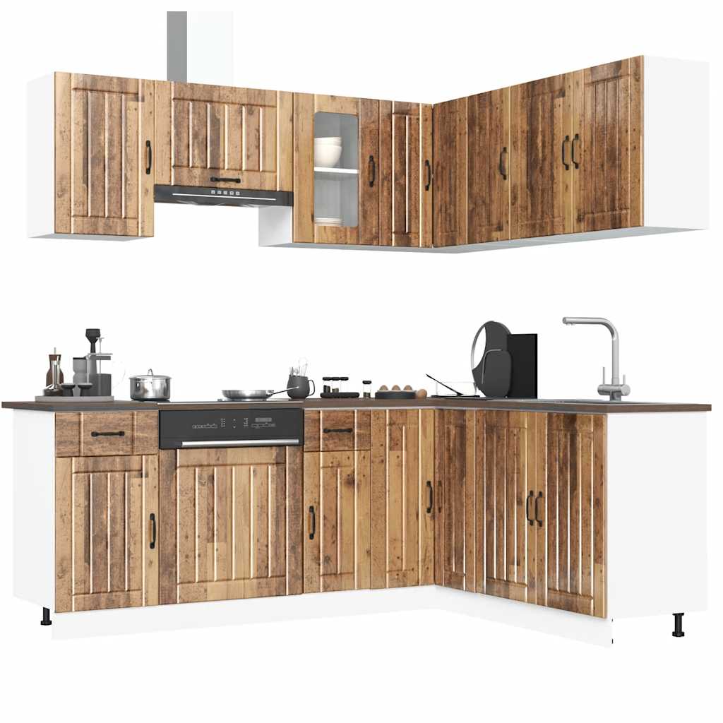 11 Piece Kitchen Cabinet Set "Lucca" Engineered Wood Old wood