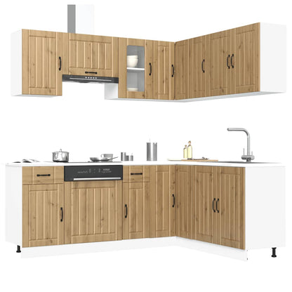 11 Piece Kitchen Cabinet Set "Lucca" Engineered Wood Artisan oak