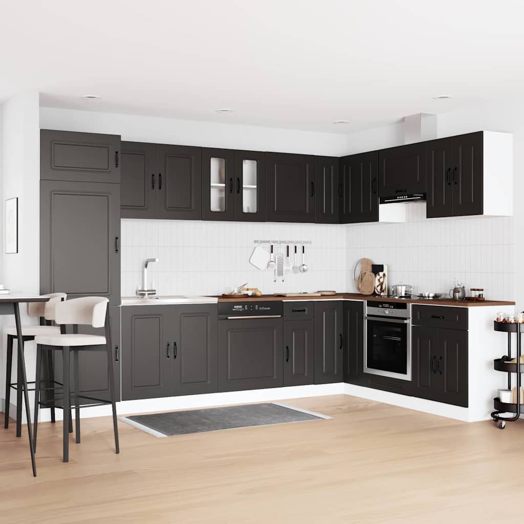 vidaXL Kitchen Cabinet Kalmar Black 80 x 46 x 81.5 cm Engineered Wood 1