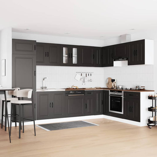 vidaXL Kitchen Cabinet Kalmar Black 80 x 46 x 81.5 cm Engineered Wood 1