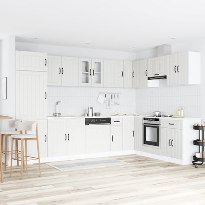 vidaXL Sink Base Cabinet Lucca 2 pcs White Engineered Wood 1