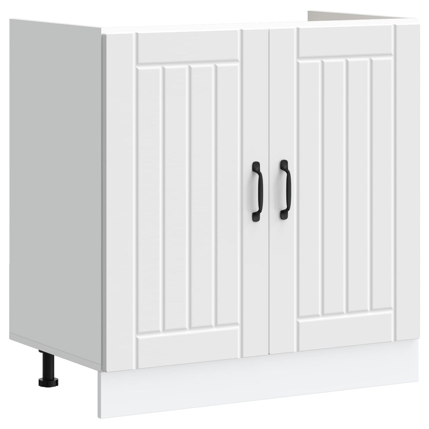 vidaXL Sink Base Cabinet Lucca 2 pcs White Engineered Wood 4
