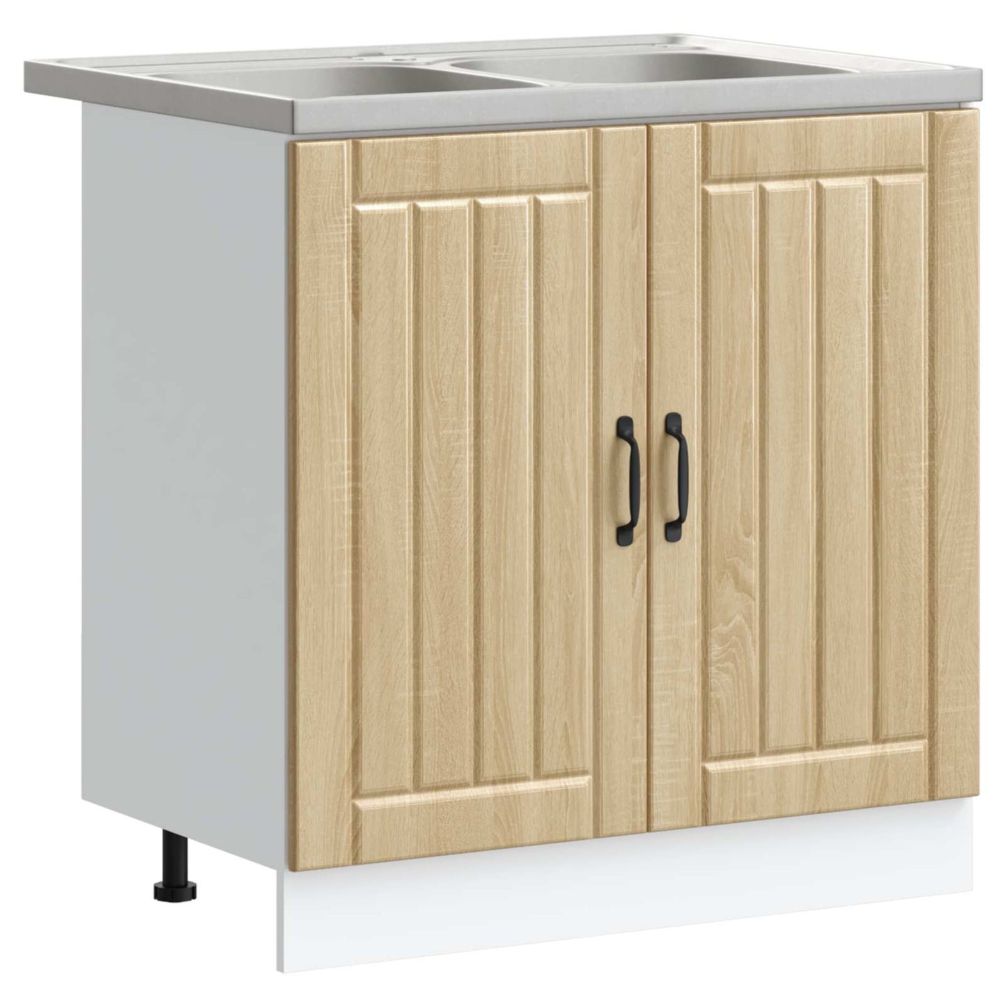 vidaXL Sink Base Cabinet Lucca 2 pcs Sonoma Oak Engineered Wood 2