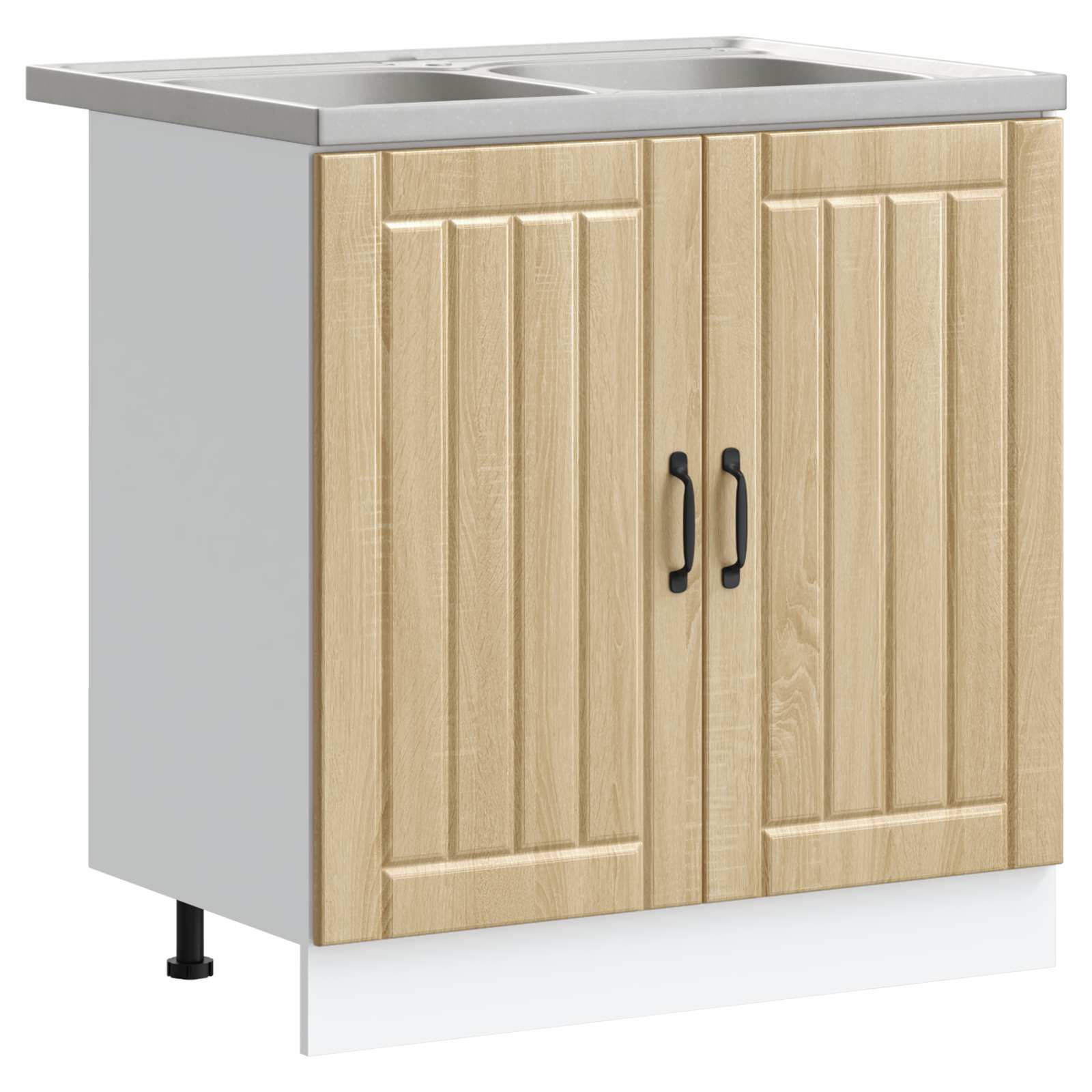 vidaXL Sink Base Cabinet Lucca 2 pcs Sonoma Oak Engineered Wood 2