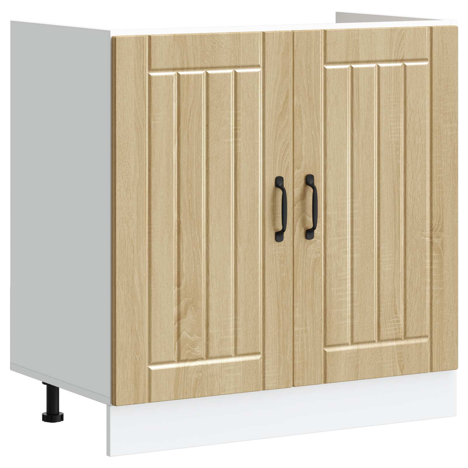 vidaXL Sink Base Cabinet Lucca 2 pcs Sonoma Oak Engineered Wood 4
