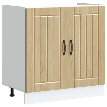 vidaXL Sink Base Cabinet Lucca 2 pcs Sonoma Oak Engineered Wood 4