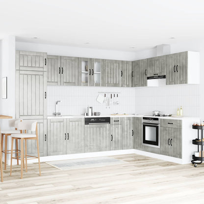 vidaXL Sink Base Cabinet Lucca 2 pcs Concrete Grey Engineered Wood 1